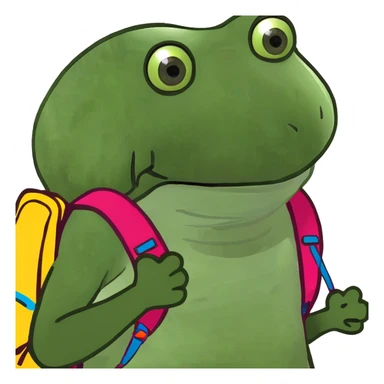 bufo wearing a backpack sticker