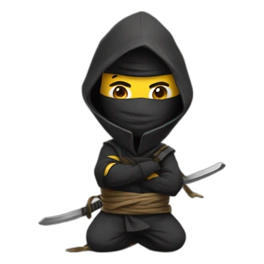 Personnage ninja peint sur un tableau sticker
