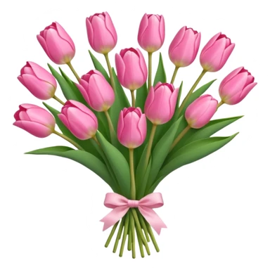Cute baby pink tulip bouquet sticker