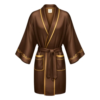 espresso colored silk robe short sticker