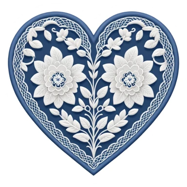 delicate lace pattern inside a heart sticker
