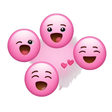 Emoji innamorato con 3 cuori rosa  sticker