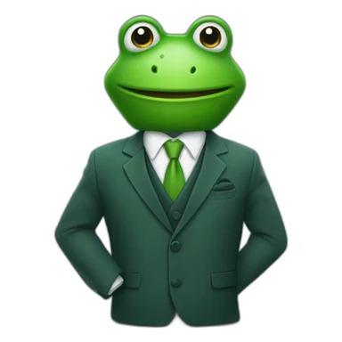 green-froghe-wears-a-suit sticker