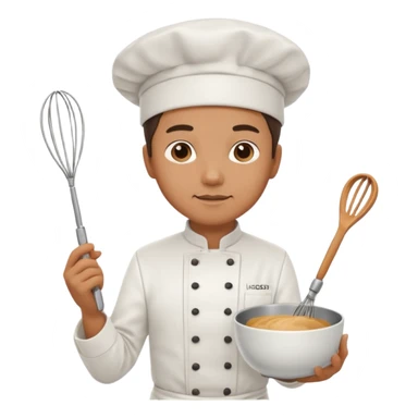 chef holding whisk and bowl sticker