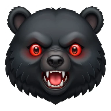 black bear with red eyes growling sticker