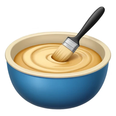 bowl of blonde hair dye with a brush next to it sticker