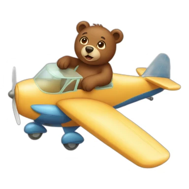 bear-flying-in-an-airplane sticker