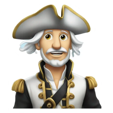 White Pirate on top of a ship looking true a binocle so far sticker