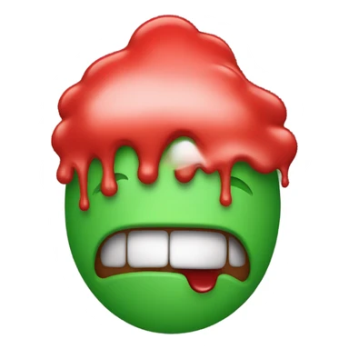 Based on the vomit emoji but the vomit is red instead of green sticker