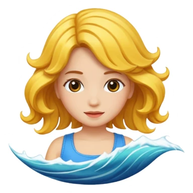wave hair girl 2 sticker