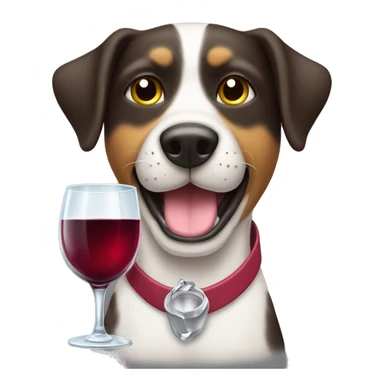perro sabueso con copa de vino sticker