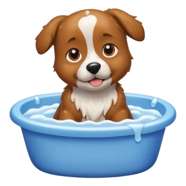 Bathing dog sticker