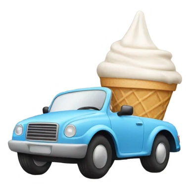 Ice cream cone driving a car sticker