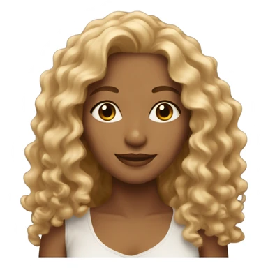 Gorgeous light brown woman with blonde long curly hair  sticker