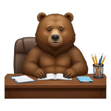 motzender bär im büro sticker