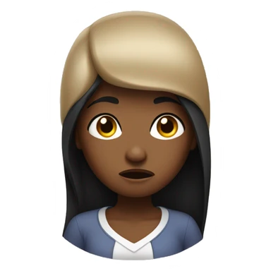 black haird girl annoyed  sticker