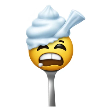 Crazy emoji snorting sugar off of a spoon sticker