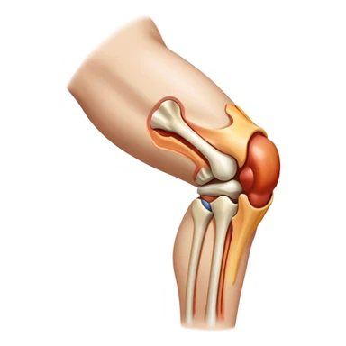 Knee with tendon injury and swelling sticker