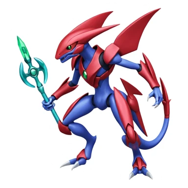 Shiny Blue Smooth Glossy Soft Inteleon-Scizor-Genesect-Bisharp-Pokémon-Fusion, full body sticker