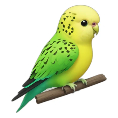 Green and yellow budgie sticker