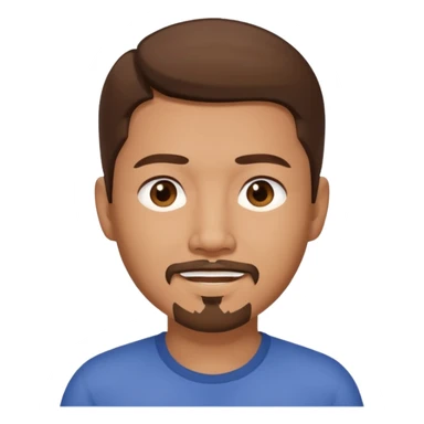Asian man with brown hair and a goatee, friendly expression sticker