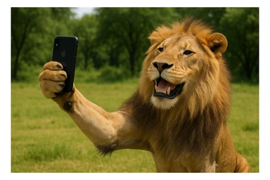 Selfie lion sticker