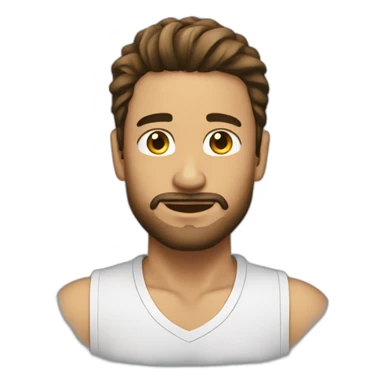 emoji sobe una hombre moreno de pelo corto sticker