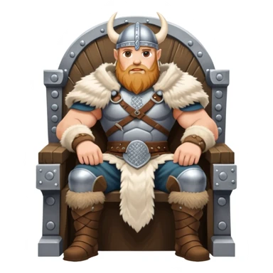 Viking warrior sitting on a throne sticker
