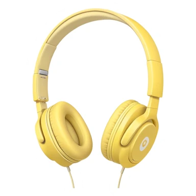 pastel yellow headphones sticker
