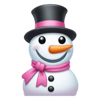 snowman wearing pink bow sticker