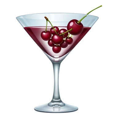 martini glass with burgundy cherries sticker