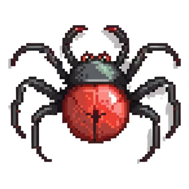 black widow spider with red hourglass sticker