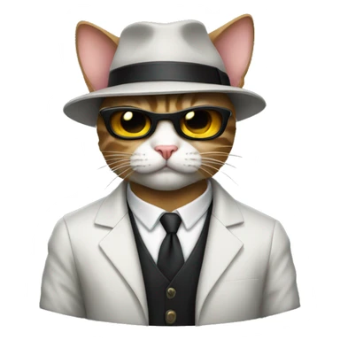 a cat gangster sticker