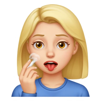 Girl emoji smelling something that stinks sticker
