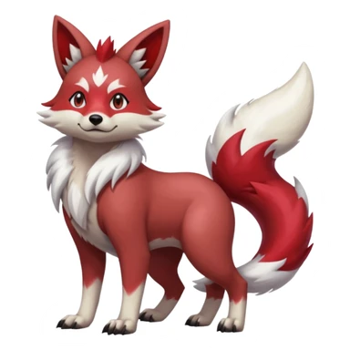 Colorful Skilled Adept Graceful Asian Painted Furret-Lycanroc-Zangoose-fusion-hybrid-creature (full body) sticker