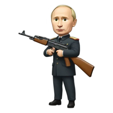 Vladimir Putin holding ak47 sticker