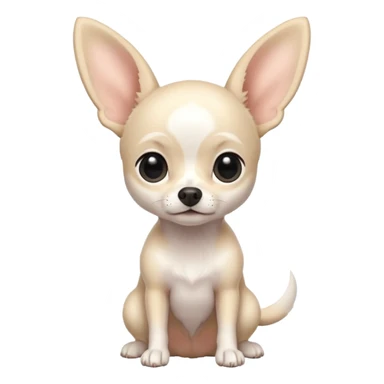 white Chihuahua with black dots. Big ears and big eyes. Full body sticker