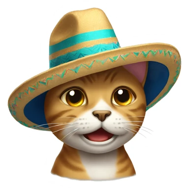 a cat with a sombrero hat crying sticker