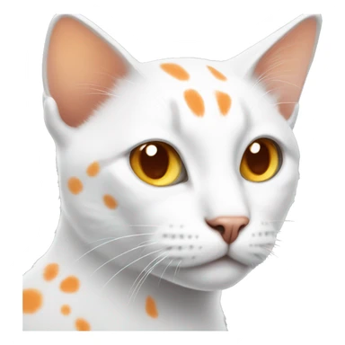 White cat with orange spots sticker