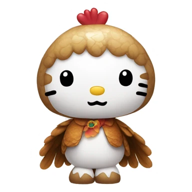 Hello kitty wearing a turkey costume  sticker