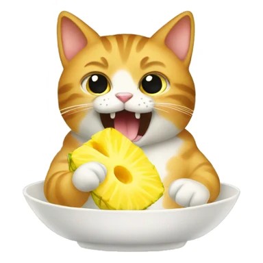 Cat eating pineapple  sticker