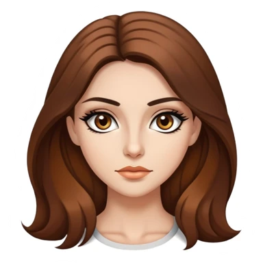 Long brown hair, hazel eyes, sharp black eyeliner Baddie sticker