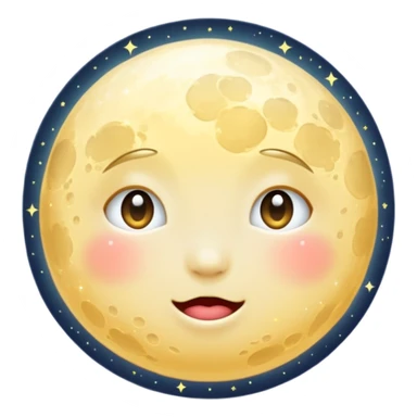 Soft moon with emotional sparkle sticker