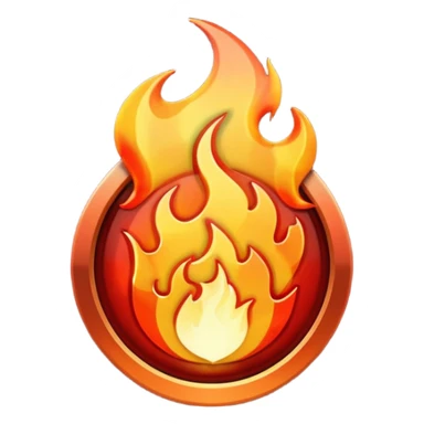 video play button with flames sticker