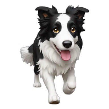 white border collie walk sticker