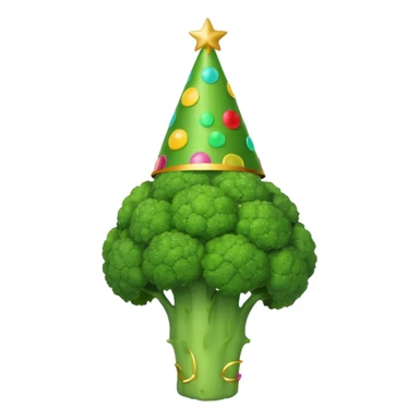 brocolli wearing party hat sticker