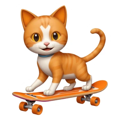 An cat using a skatboard ios emoji sticker
