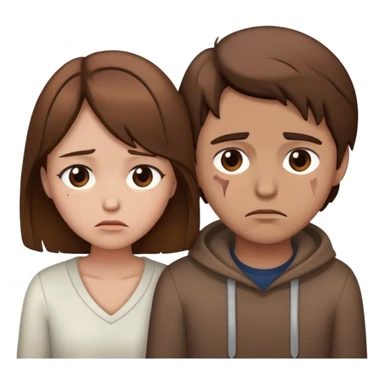 brown hair sad broken heart couple sticker
