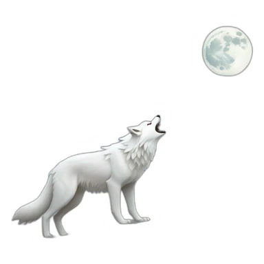 White wolf howling at the moon sticker