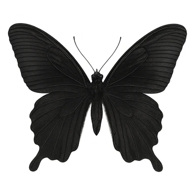 black color butterfly, digital illustration sticker
